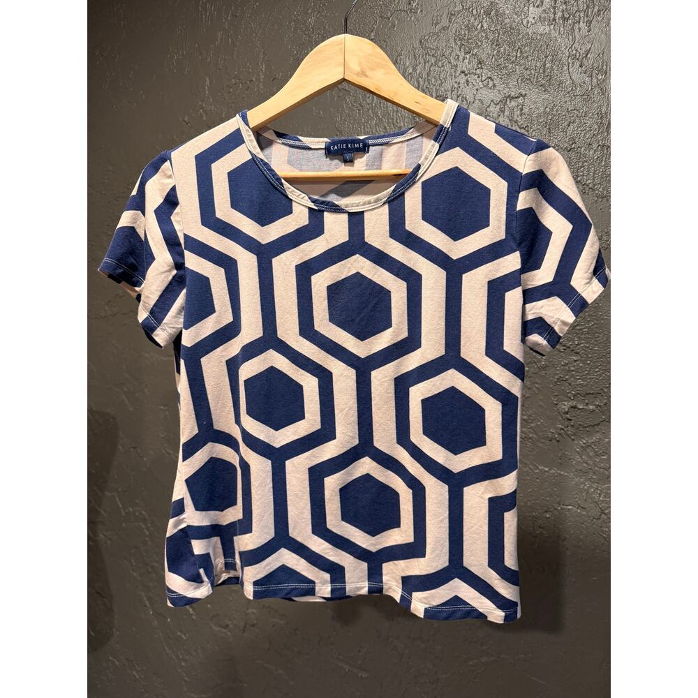 Katie Kime Hexagon Print Top - Size Small